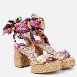 Christian Louboutin Mariza Du Desert 70 floral satin sandals Size: 39 (9)